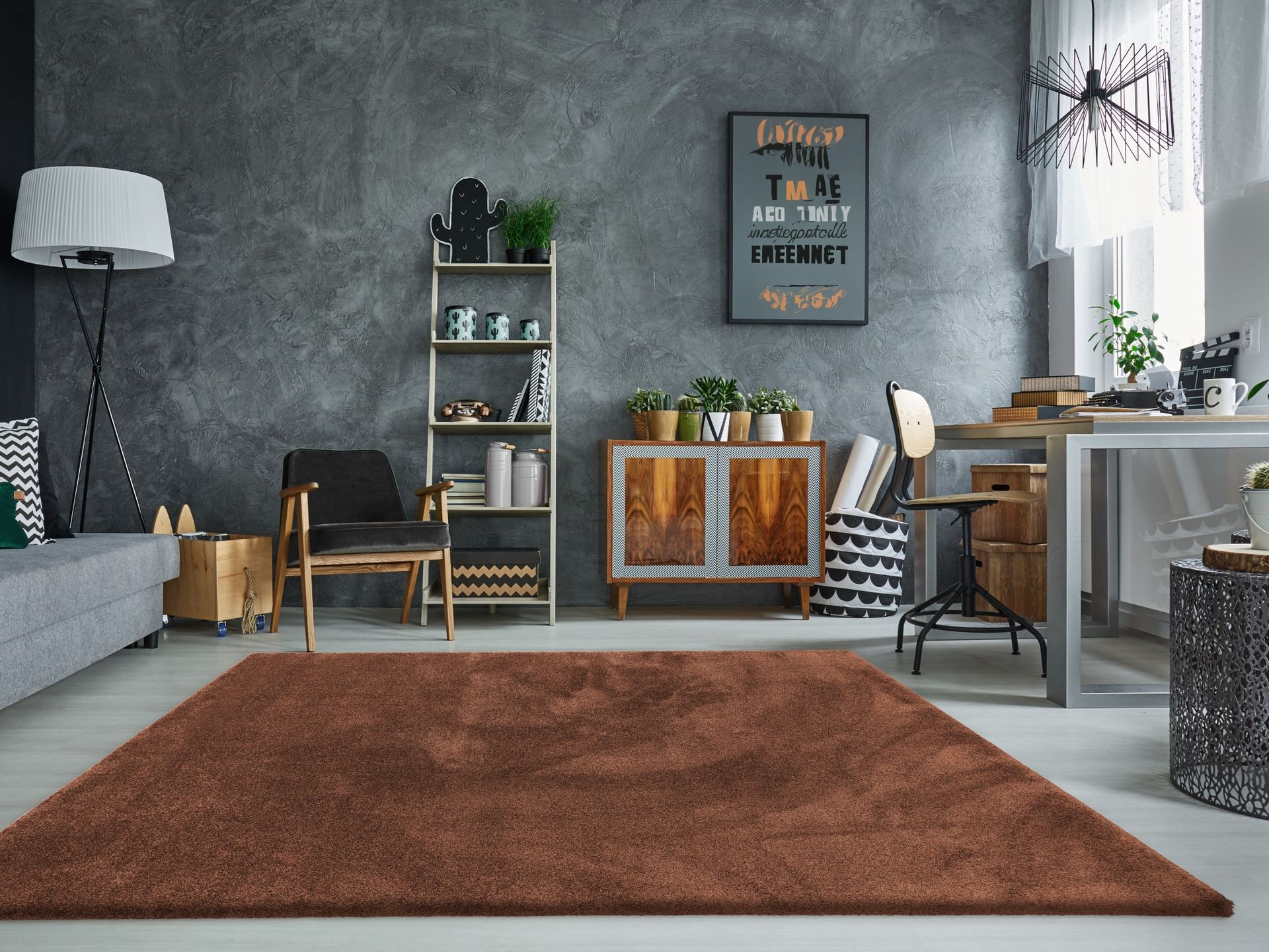 Milieufoto eines Premium-Teppichs Urbana in der Farbe Terra