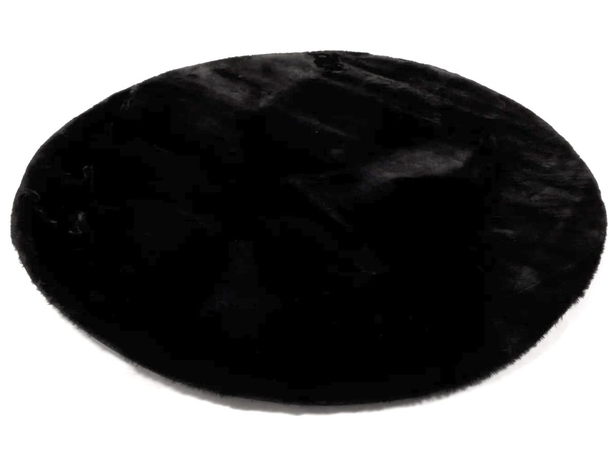 Hochflorteppich Lotti Schwarz rund