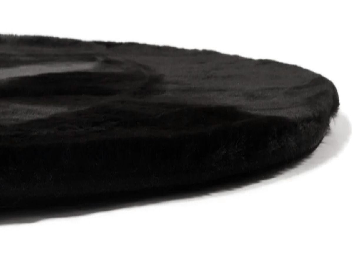 Hochflorteppich Lotti Schwarz rund Kante
