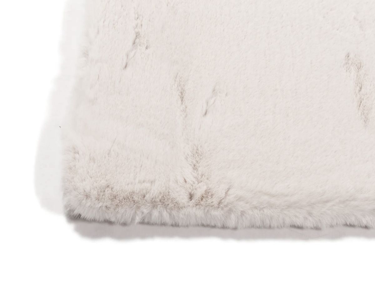 Hochflorteppich Louisa creme rund Ecke