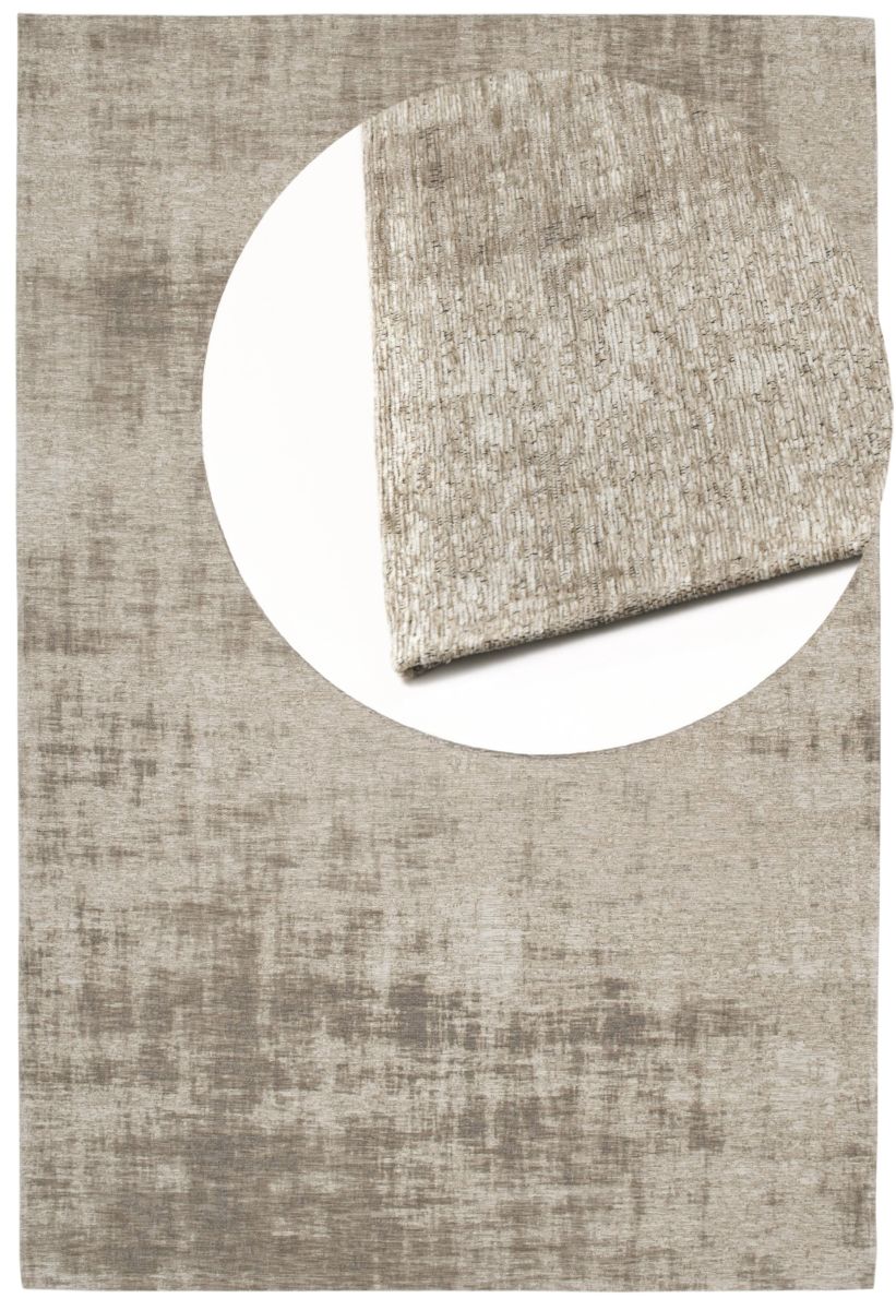 Vintage-Teppich Saragoza Beige Draufsicht mit Lupe