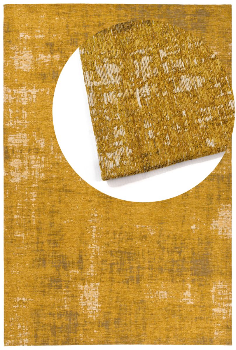 Vintage-Teppich Saragoza Gold Draufsicht mit Lupe