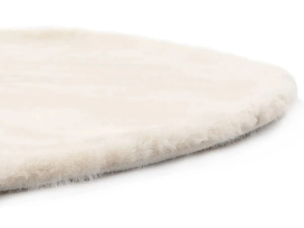 Hochflorteppich Lotti Beige rund Kante Hochflorteppich Lotti Beige rund Kante