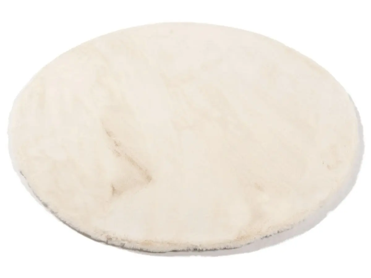 Hochflorteppich Lotti Beige rund Draufsicht schräg Hochflorteppich Lotti Beige rund Draufsicht schräg