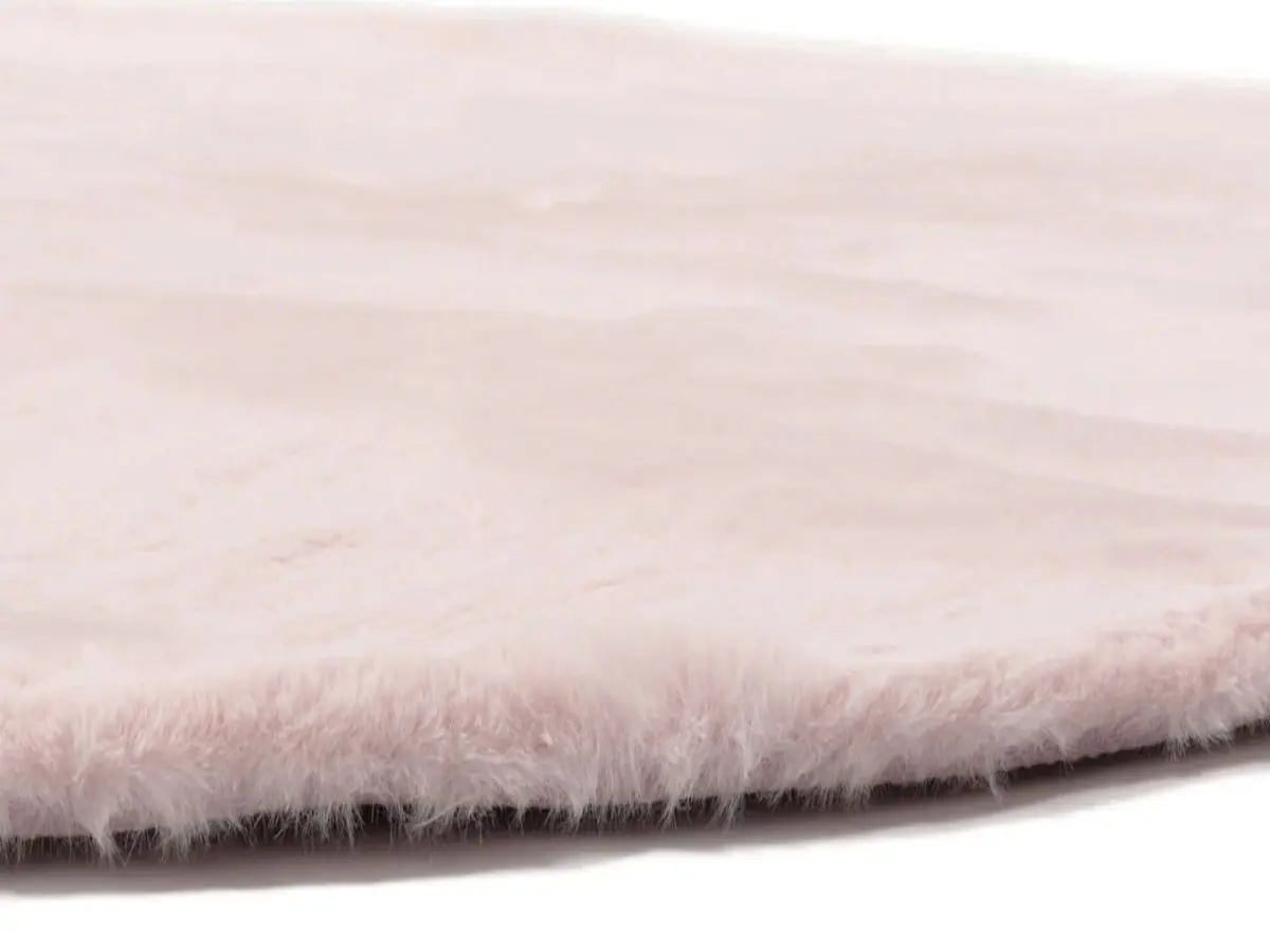 Hochflorteppich Lotti Rosa rund Kante Hochflorteppich Lotti Rosa rund Kante