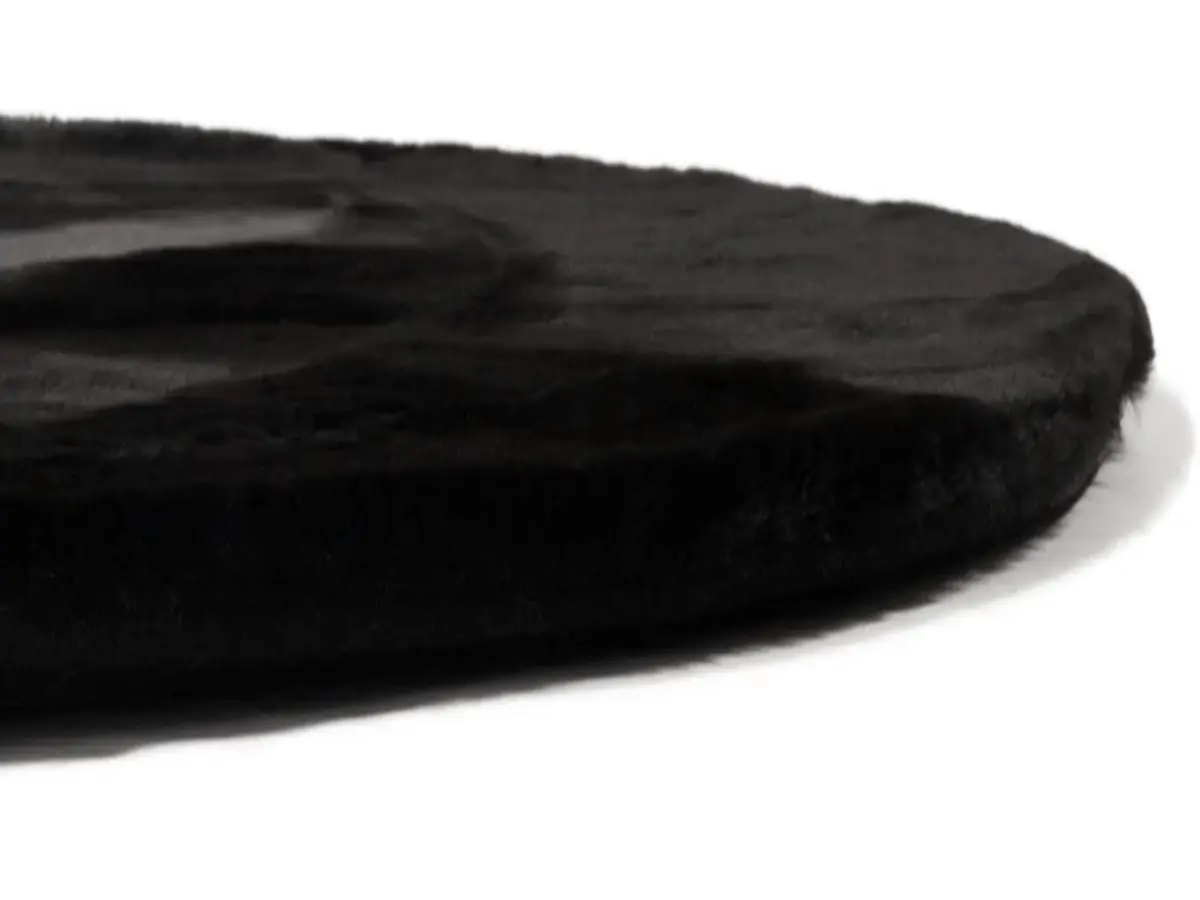 Hochflorteppich Lotti Schwarz rund Kante Hochflorteppich Lotti Schwarz rund Kante