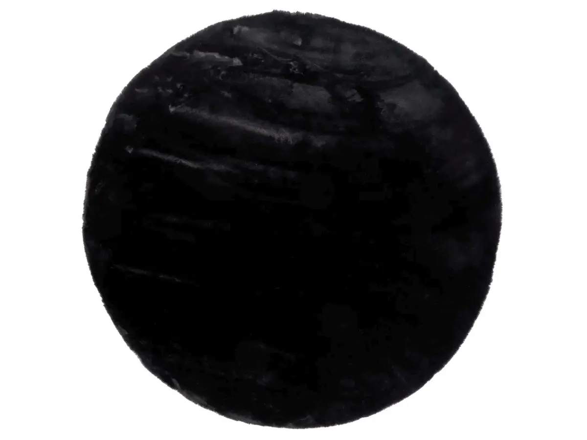 Hochflorteppich Lotti Schwarz rund Draufsicht Hochflorteppich Lotti Schwarz rund Draufsicht