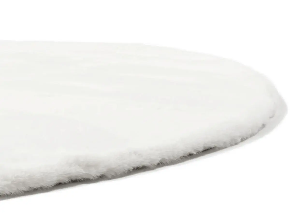 Hochflorteppich Lotti Weiß rund Kante Hochflorteppich Lotti Weiß rund Kante