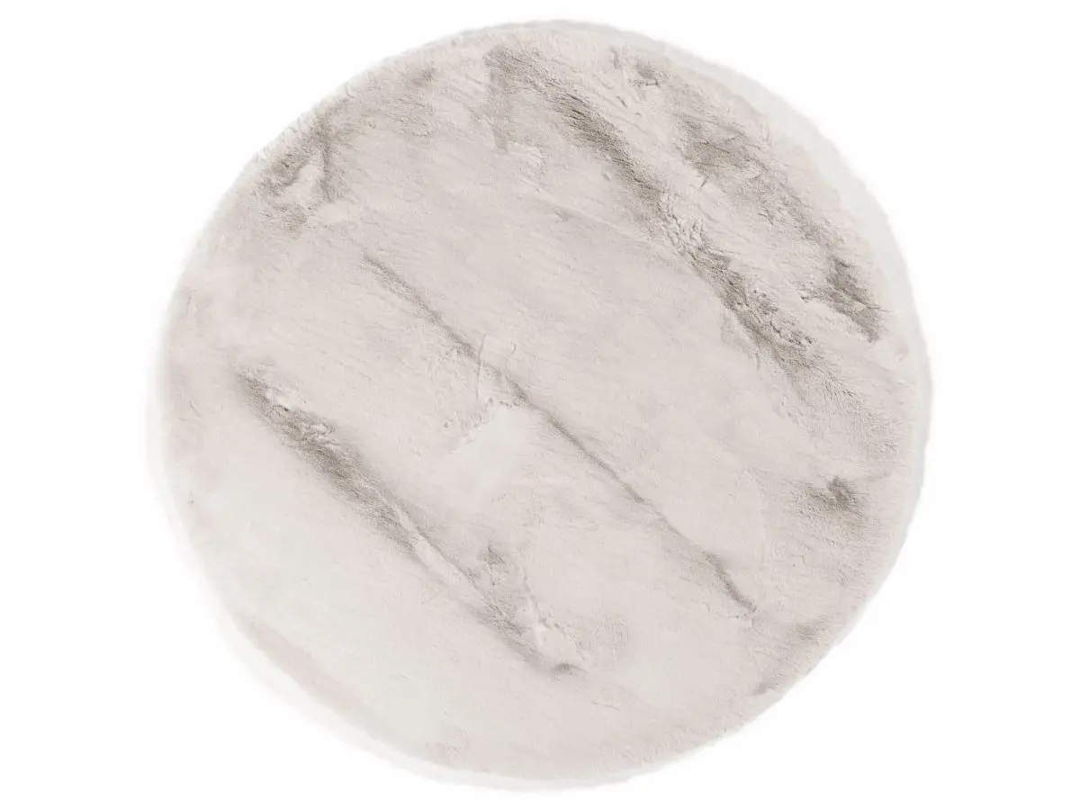 Hochflorteppich Louisa creme rund Draufsicht Hochflorteppich Louisa creme rund Draufsicht