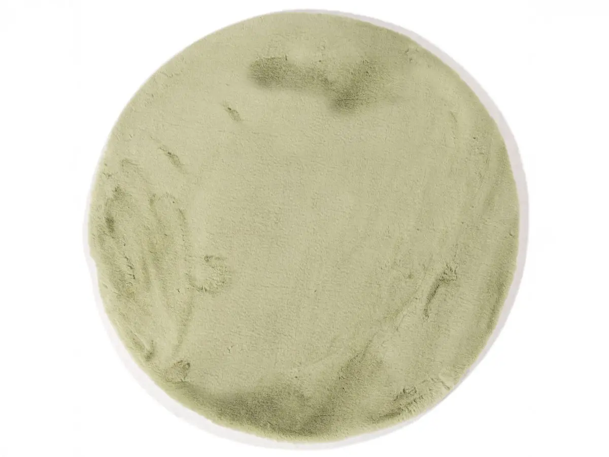 Hochflorteppich Louisa Grün rund Draufsicht Hochflorteppich Louisa Grün rund Draufsicht