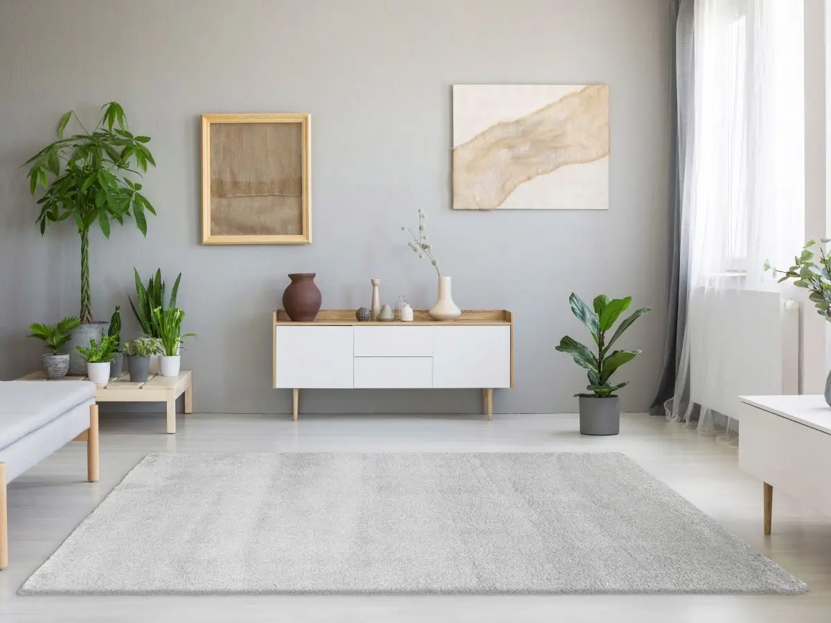 Hochflorteppich Lucida Silber Milieubild