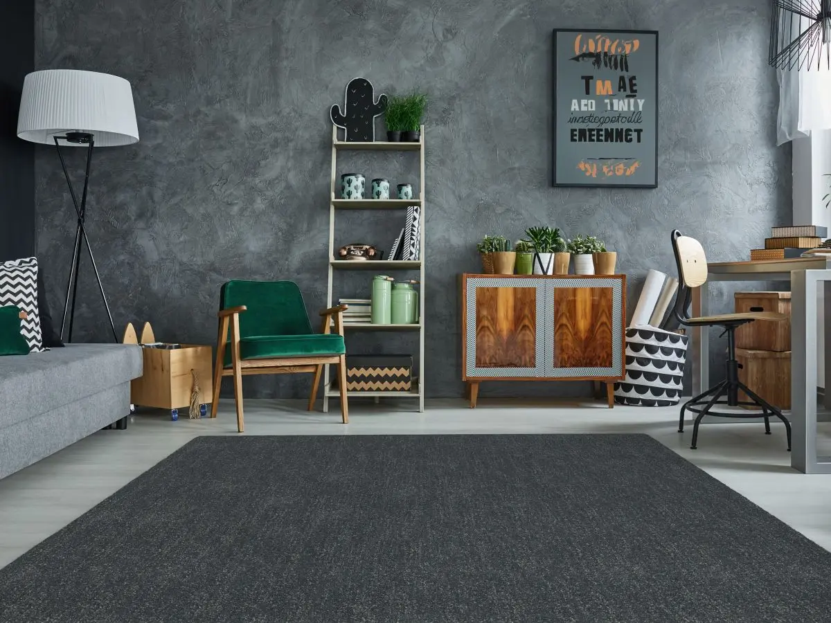 Kurzflorteppich Maduna Anthrazit Milieubild