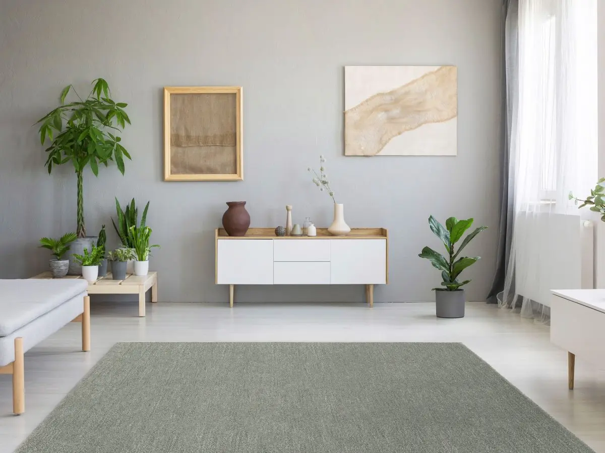 Kurzflorteppich Maduna Grün Milieubild