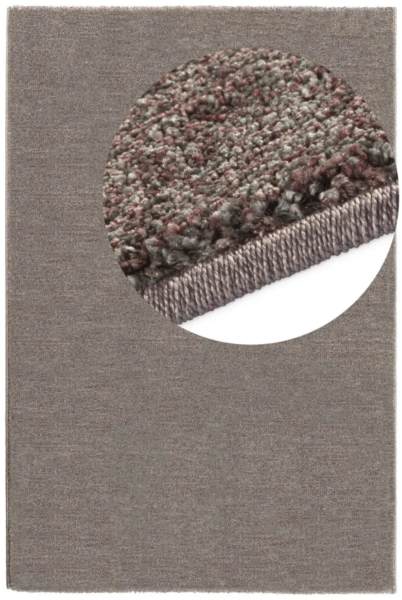 Kurzflorteppich Maduna Rot Draufsicht mit Lupe