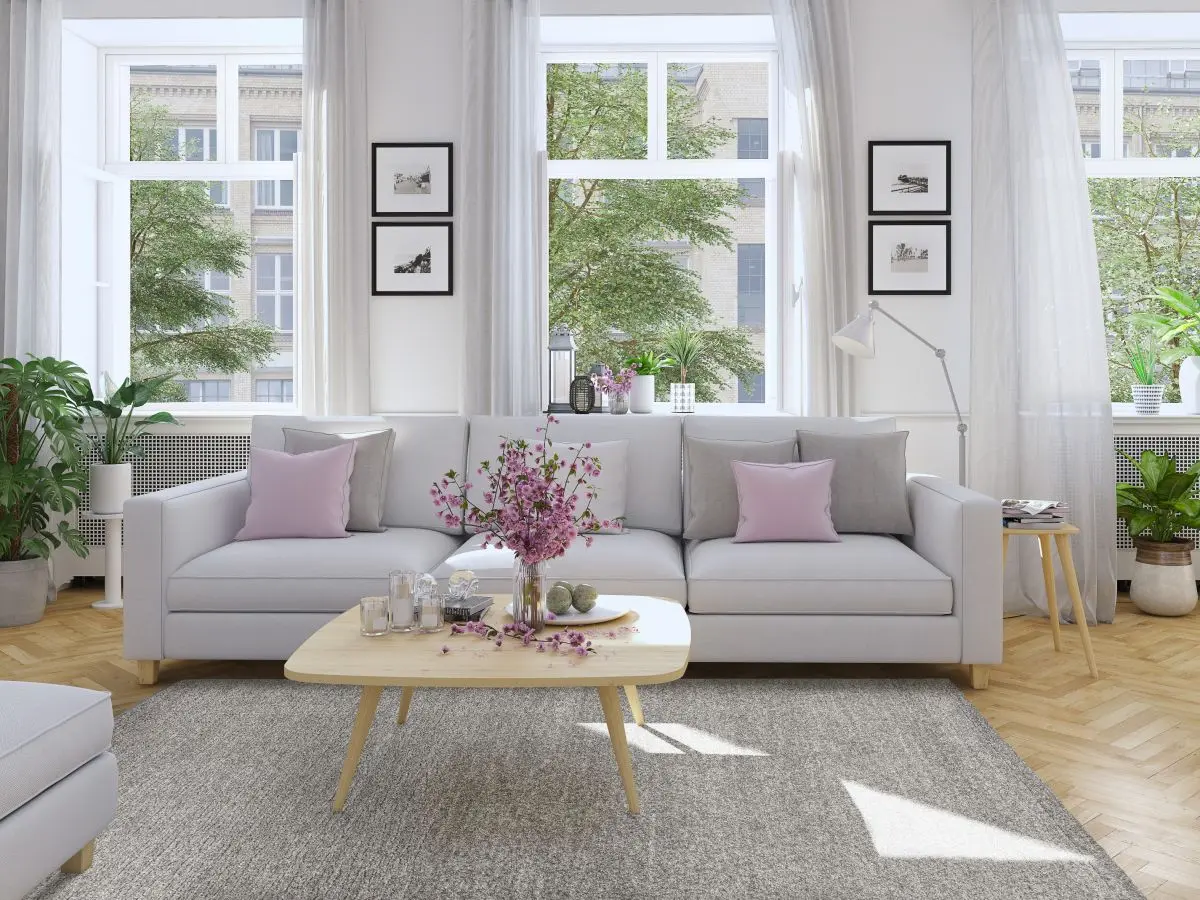 Kurzflorteppich Maduna Taupe Milieubild