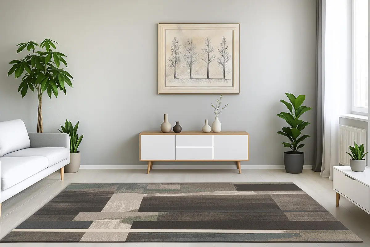 Designteppich Modra Blau Milieubild