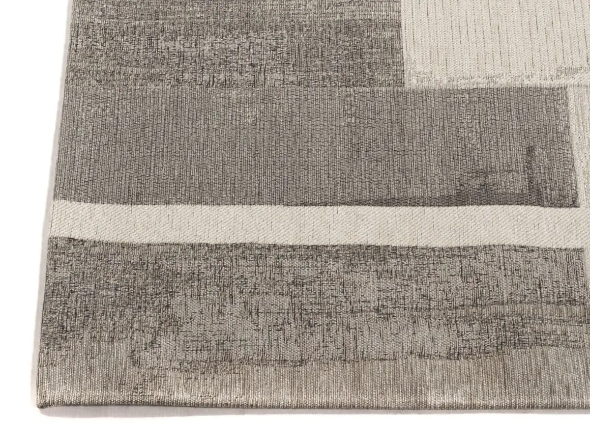 Designteppich Modra Grau Ecke