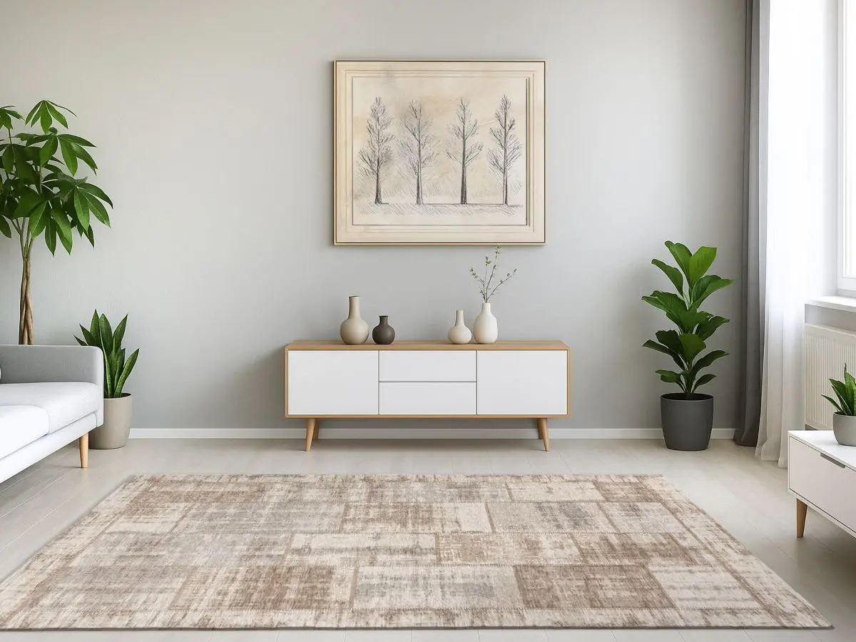 Designteppich Pablo Beige Milieubild