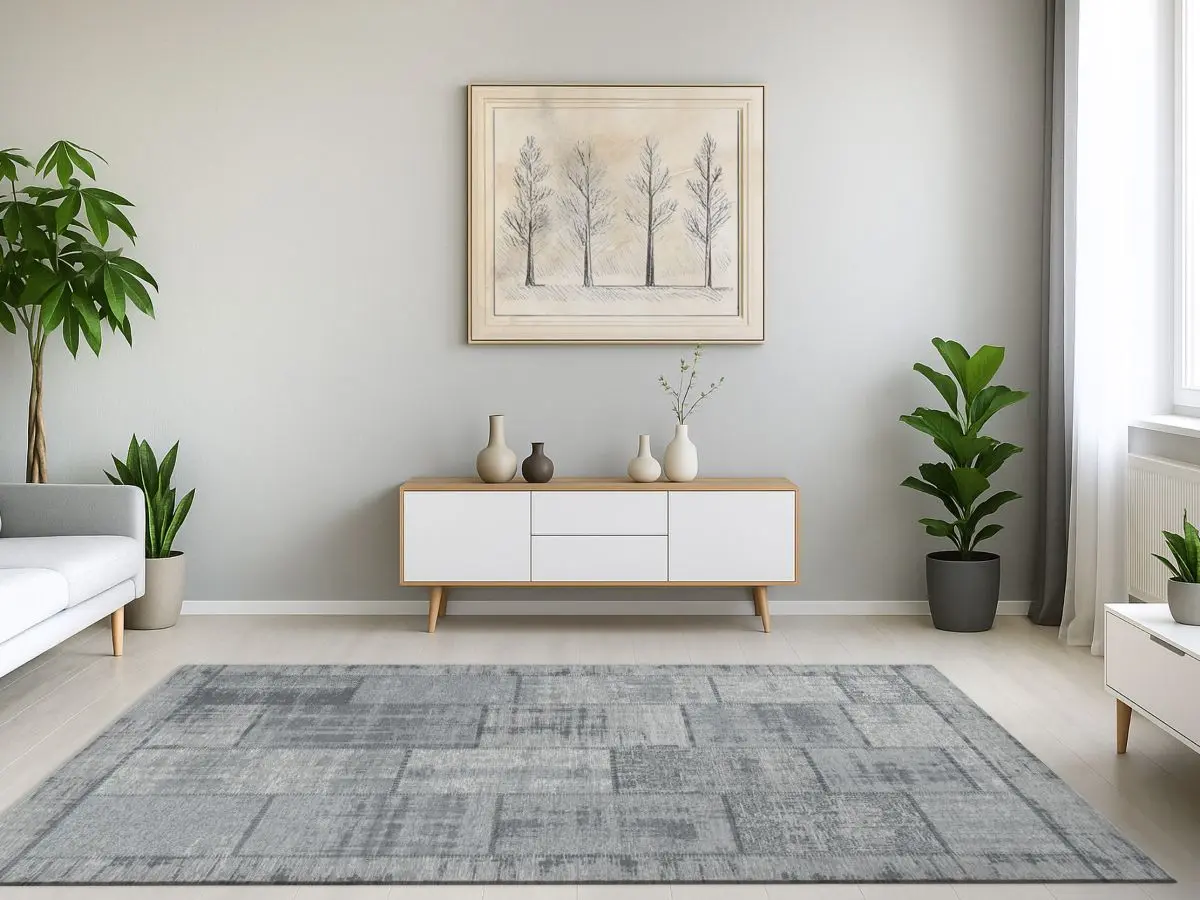 Designteppich Pablo Grau Milieubild