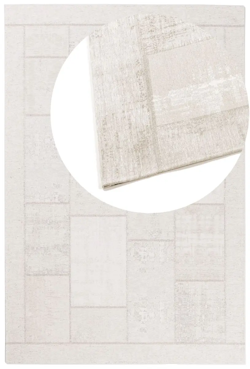 Designteppich Pablo Hellbeige Draufsicht mit Lupe