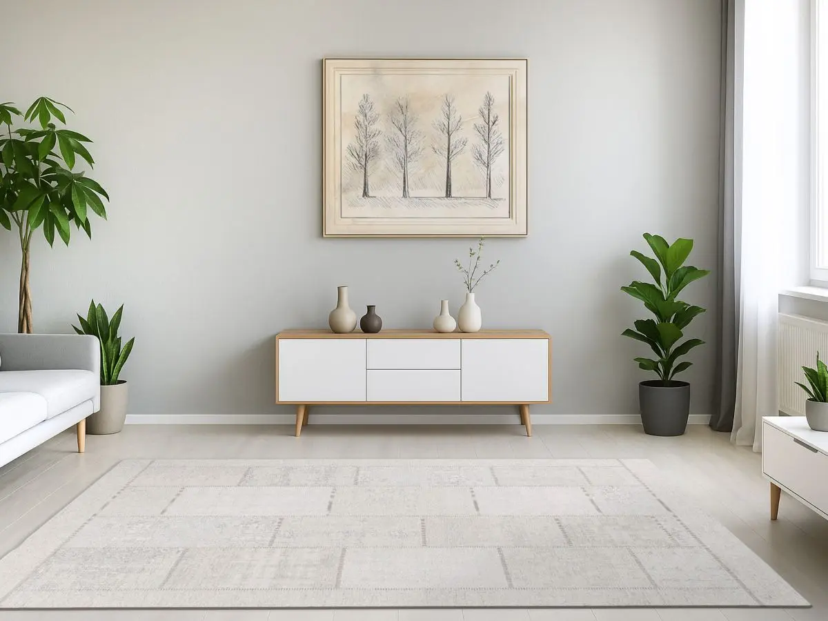 Designteppich Pablo Hellbeige Milieubild