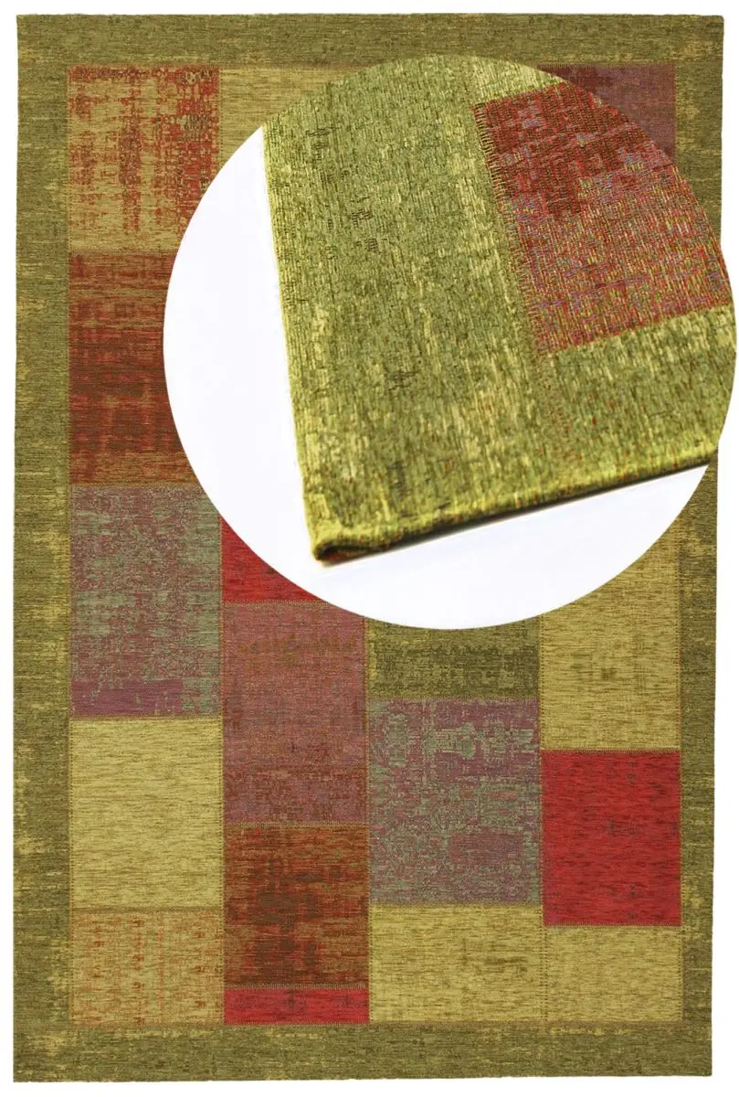 Designteppich Pablo Multi Draufsicht mit Lupe