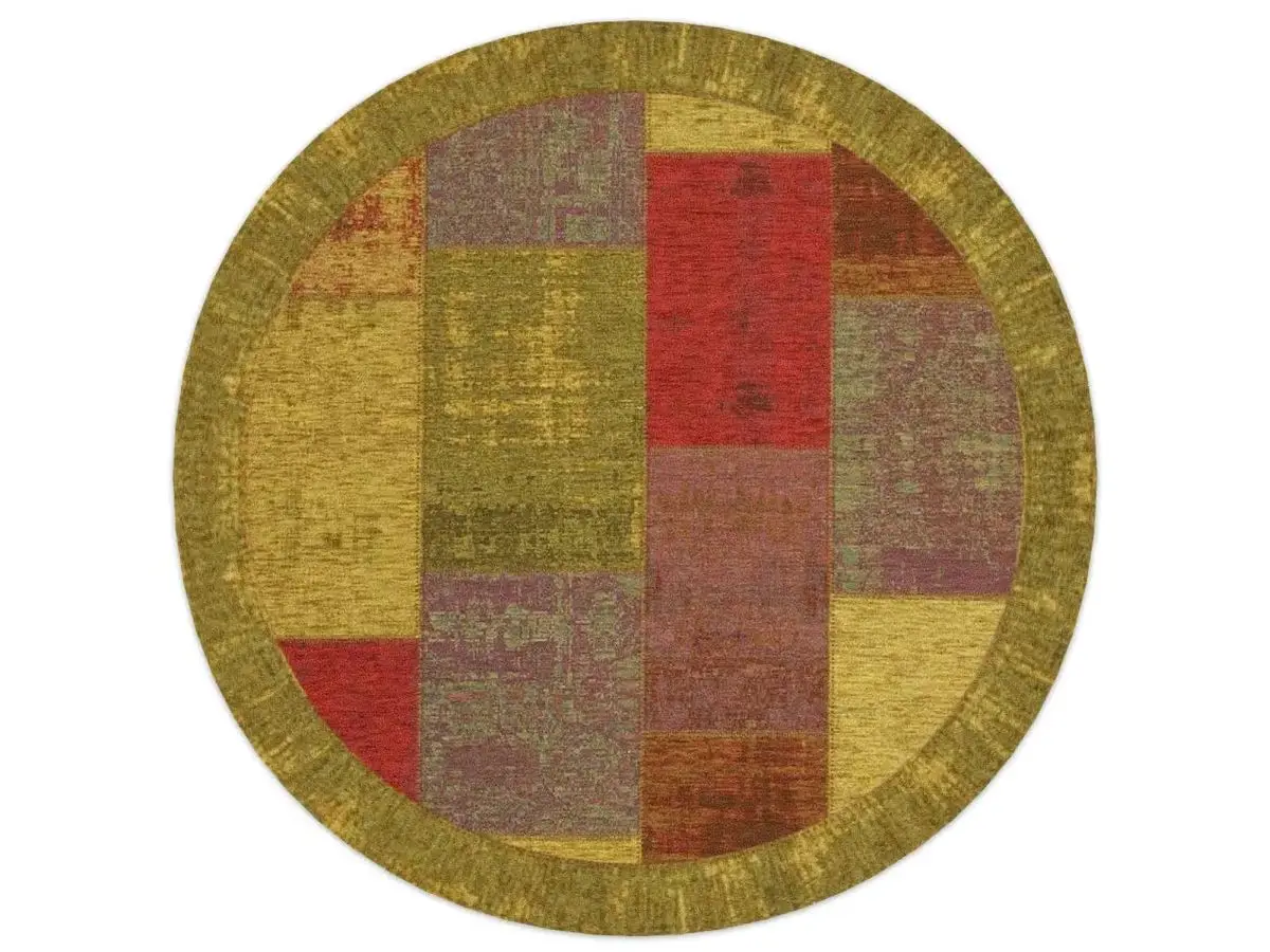 Designteppich Pablo Multi rund Draufsicht