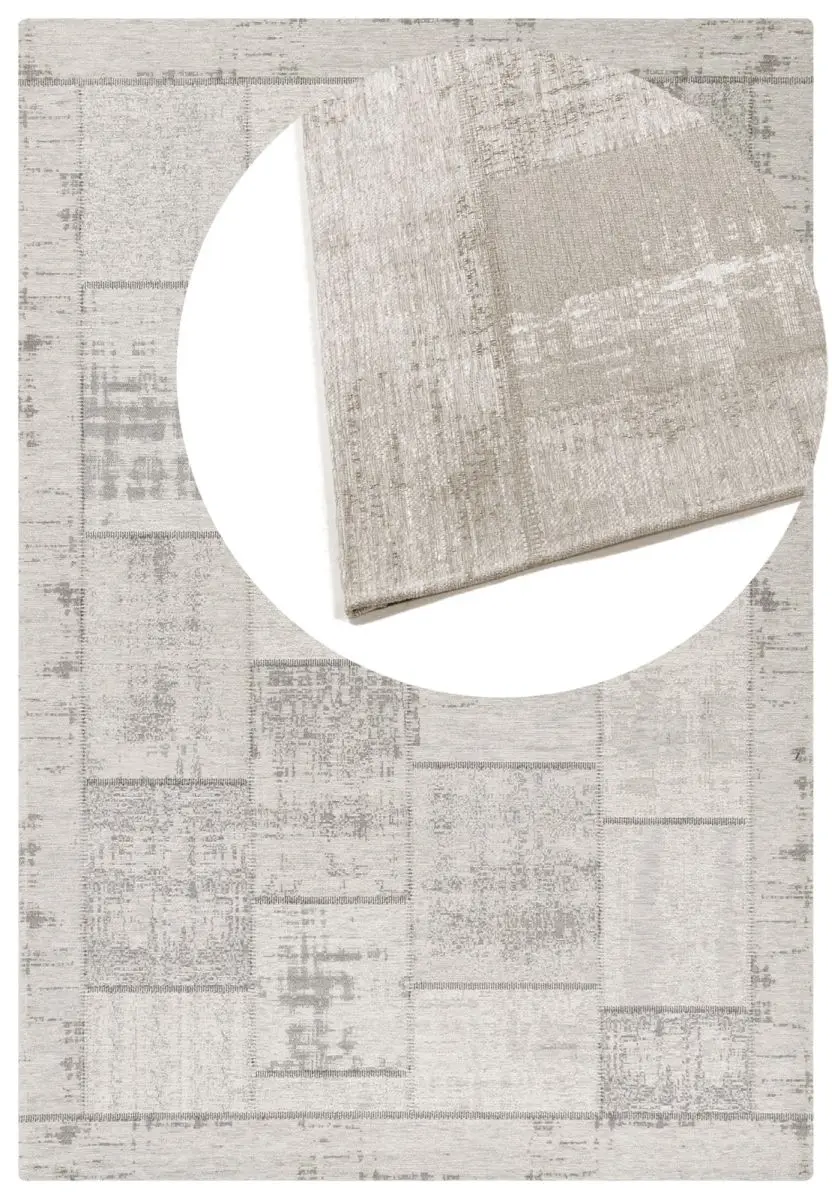 Designteppich Pablo Natur Draufsicht mit Lupe