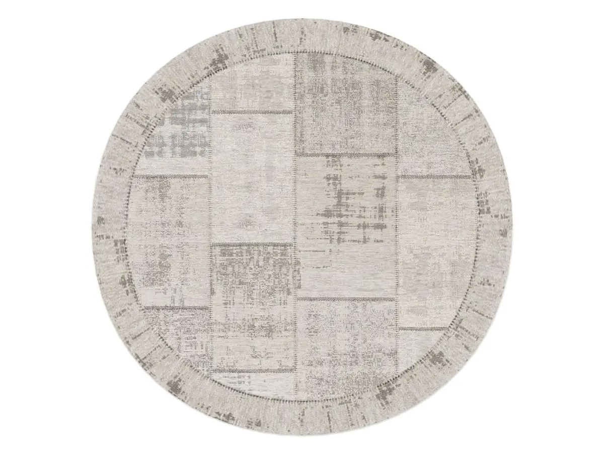 Designteppich Pablo Natur rund Draufsicht