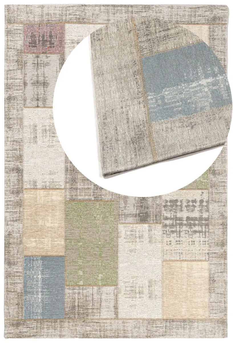 Designteppich Pablo Pastell Draufsicht mit Lupe