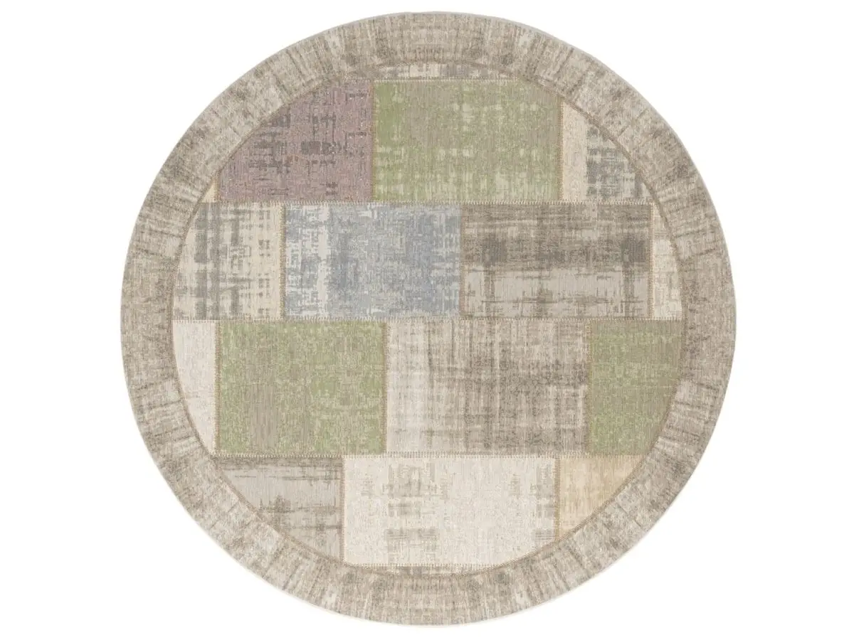 Designteppich Pablo Pastell rund Draufsicht