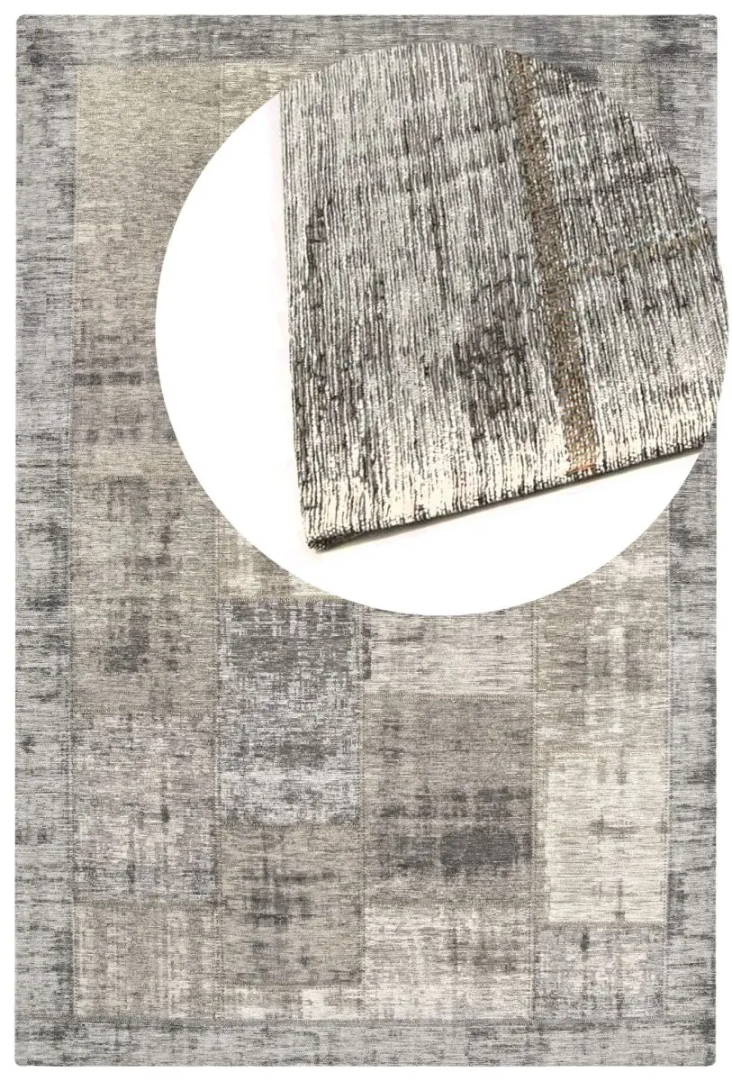 Designteppich Pablo Taupe Draufsicht mit Lupe