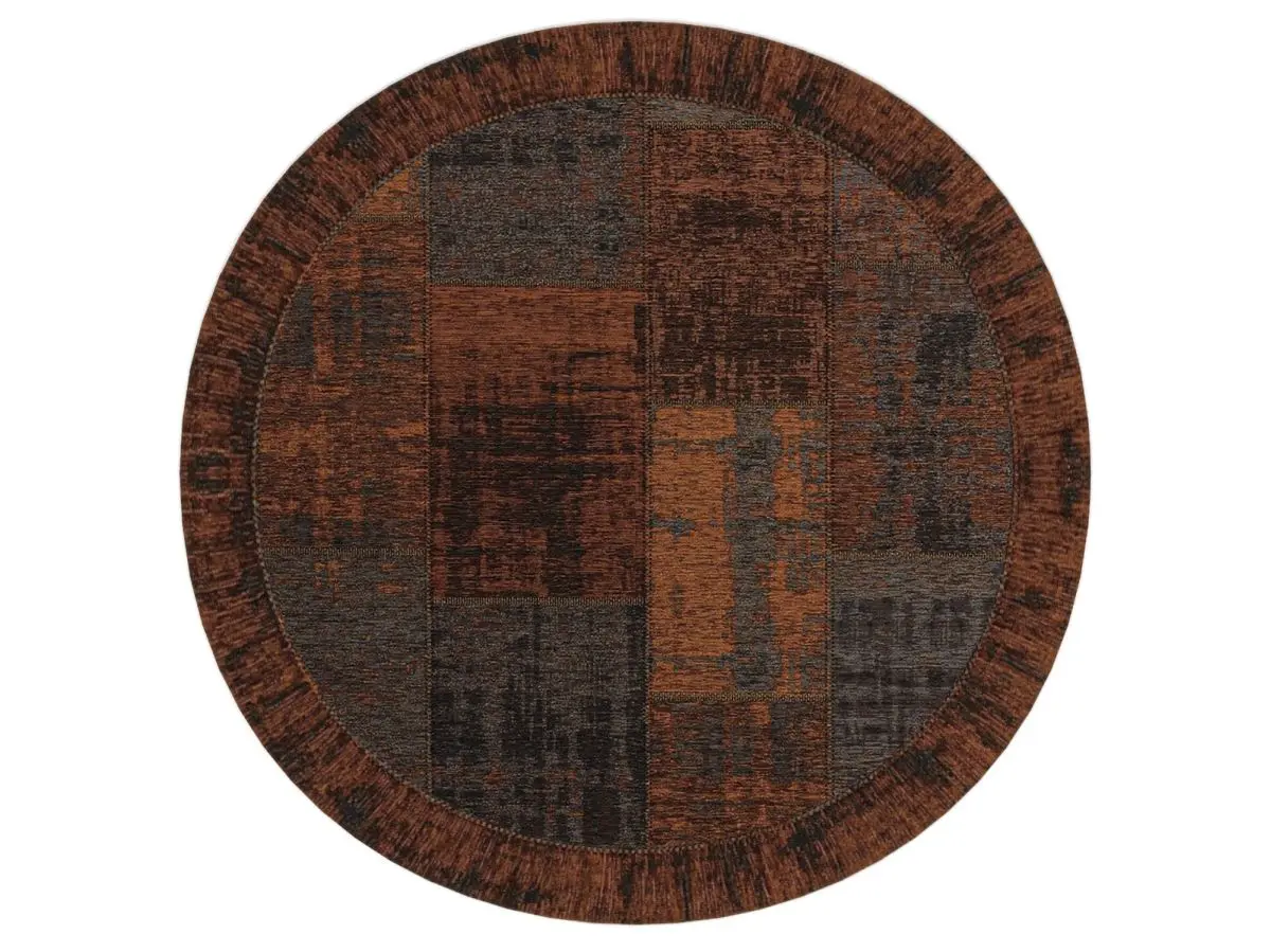 Designteppich Pablo Terra rund Draufsicht
