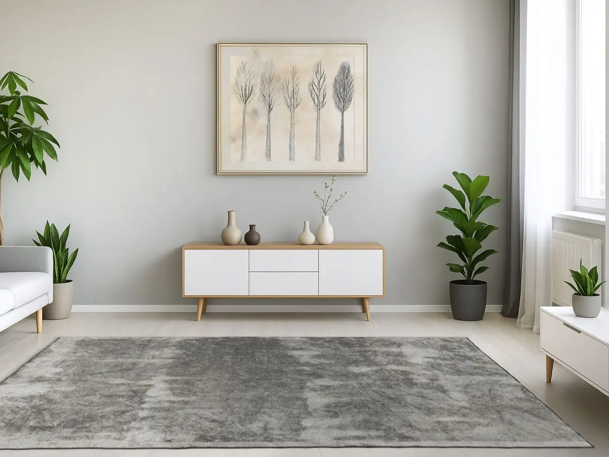 Luxusteppich Royce Silber Milieubild