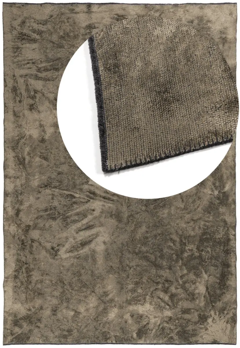 Luxusteppich Royce Taupe Draufsicht mit Lupe