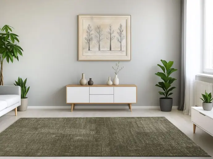 Foto eines Salamanca in Olivgrün in einem Wohnzimmer