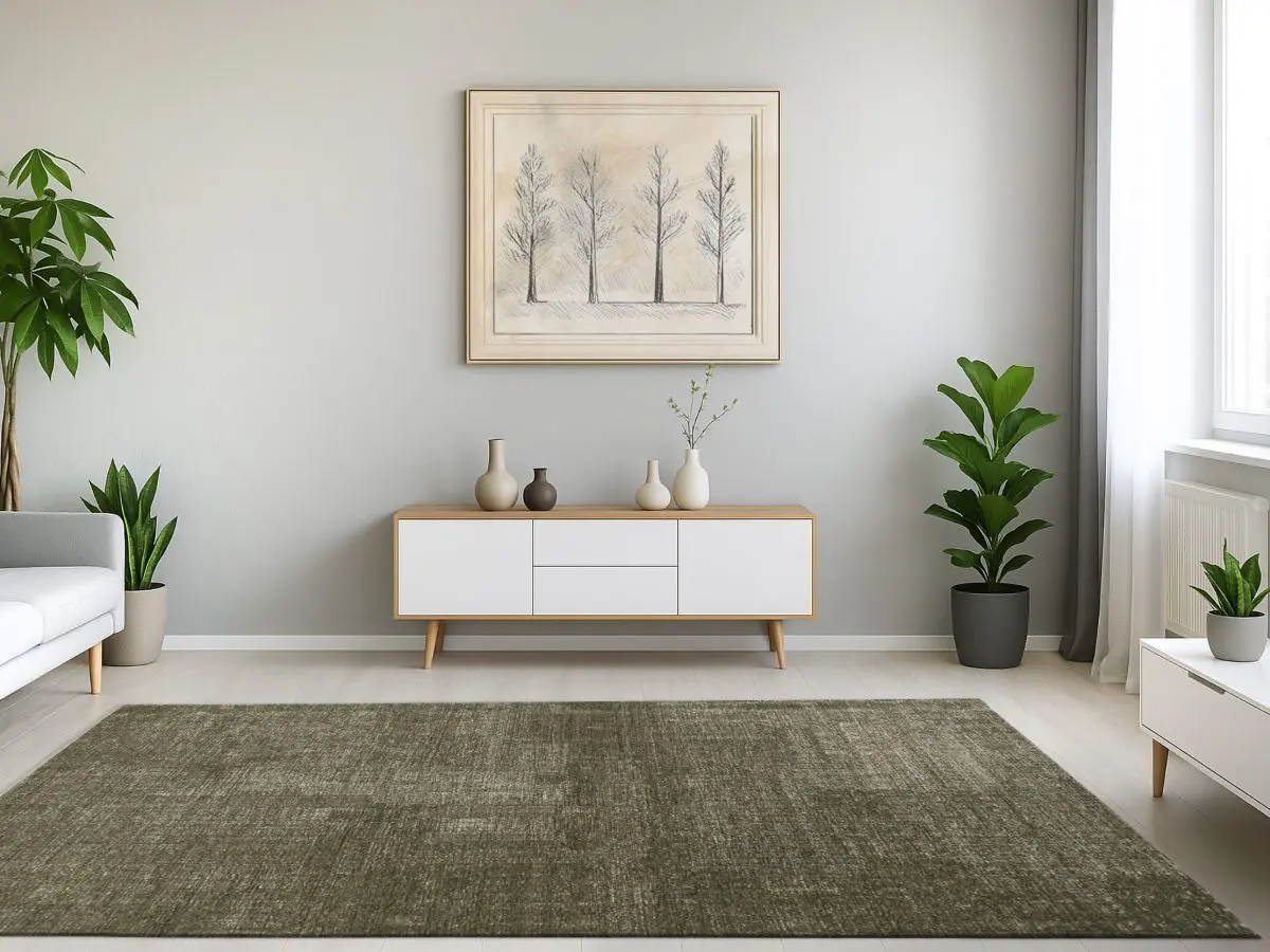 Vintage-Teppich Salamanca Olivgrün Milieubild