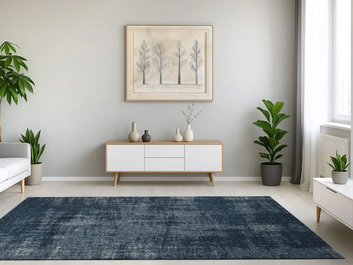 Vintage-Teppich Saragoza Denim Milieubild Vintage-Teppich Saragoza Denim Milieubild