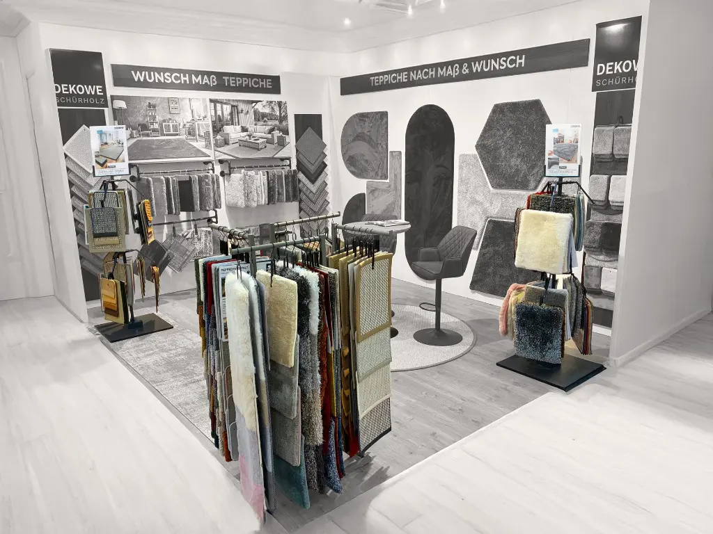 Foto eines Standes mit Beispielen zur Warenpräsentation