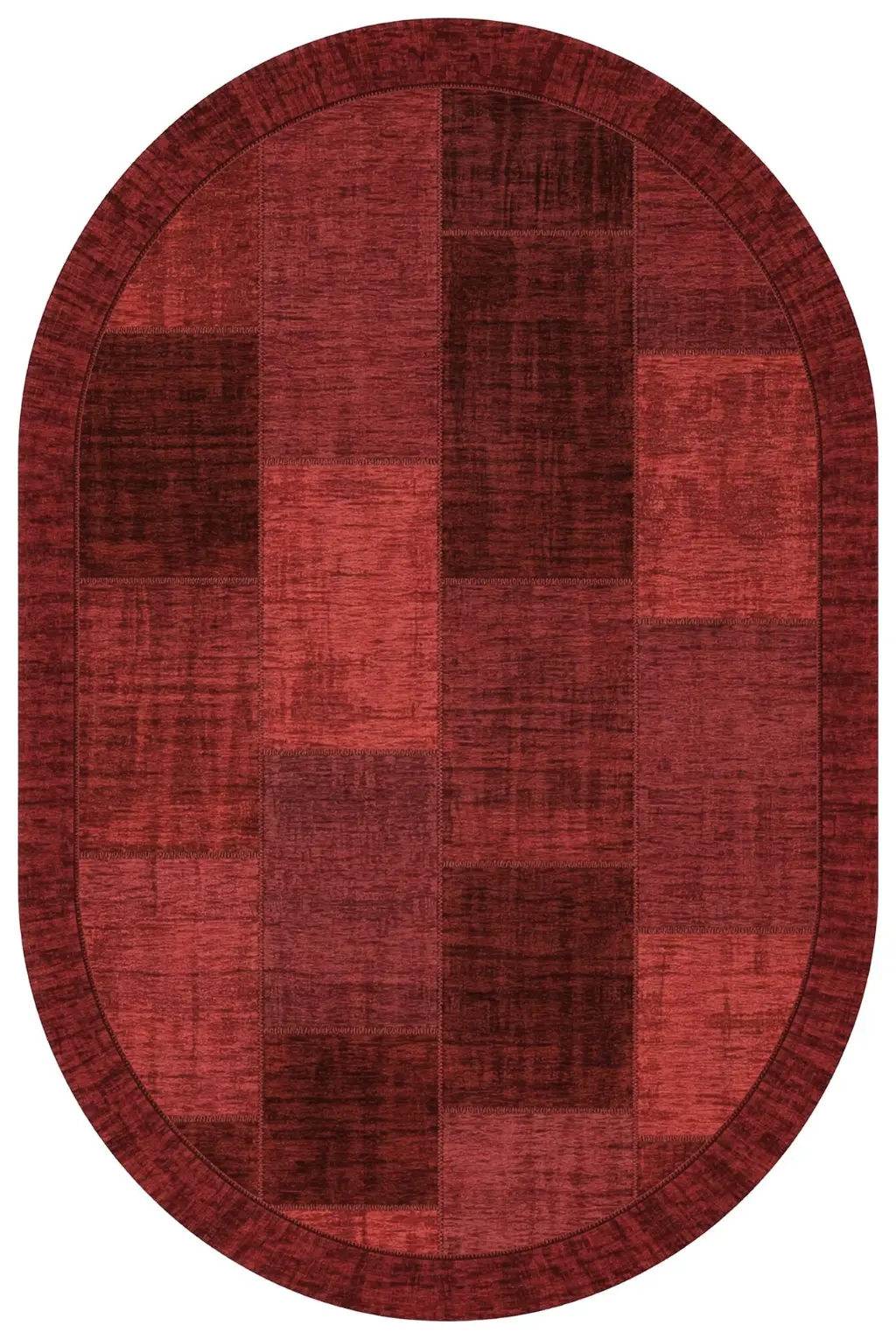 Designteppich Pablo Rot oval Draufsicht