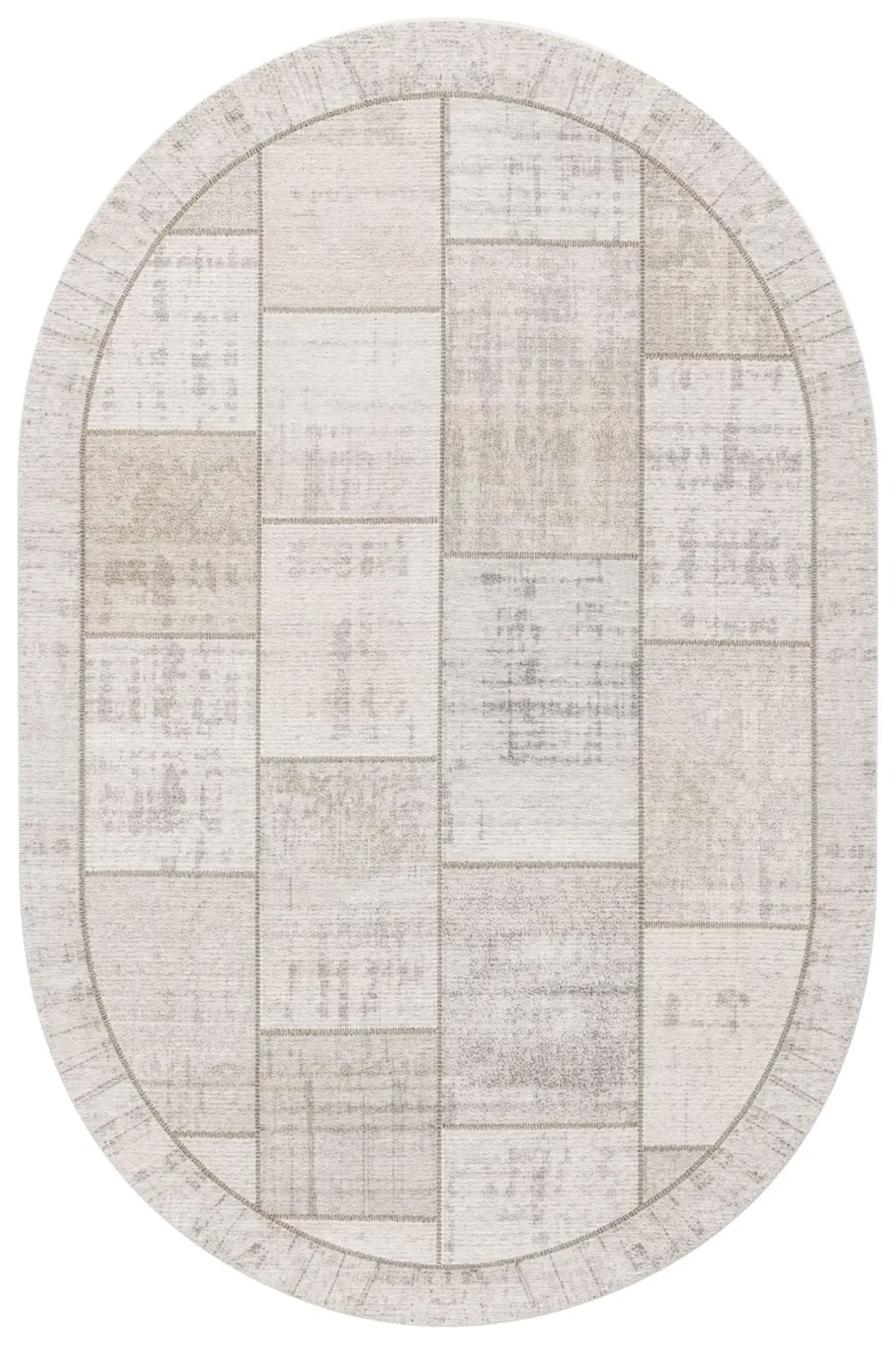 Designteppich Pablo Natur oval Draufsicht