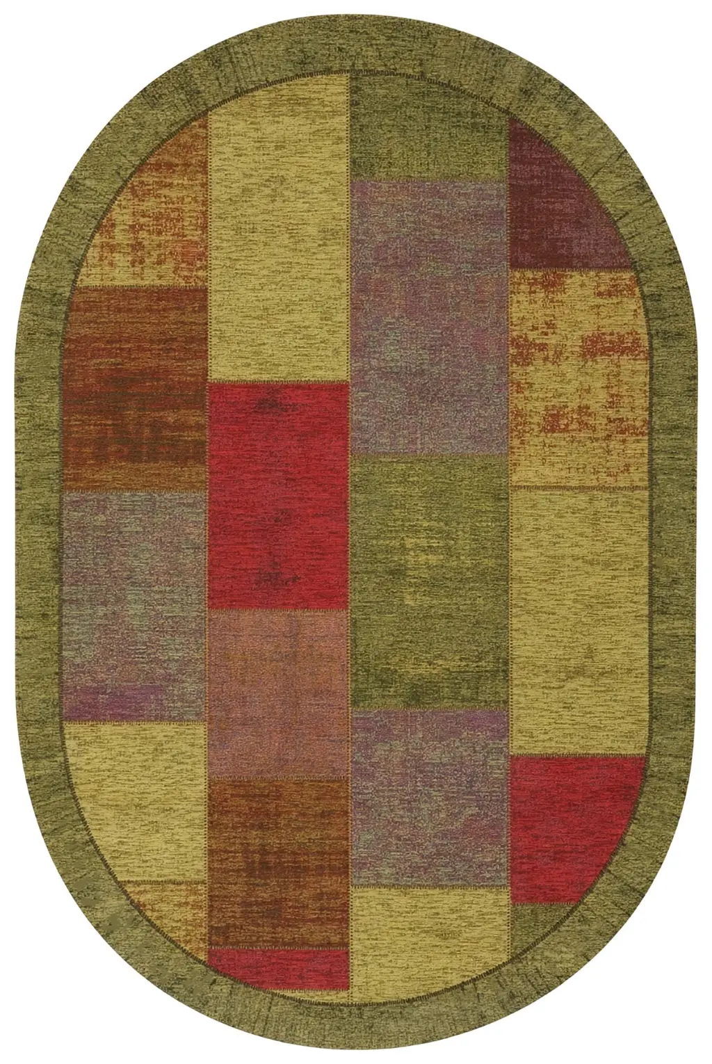 Designteppich Pablo Multi oval Draufsicht